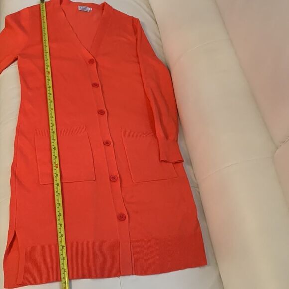 Cielo Long Length Lightweight Cardigan Buttons Closure Cardigan Sweater Size M - Picture 5 of 9